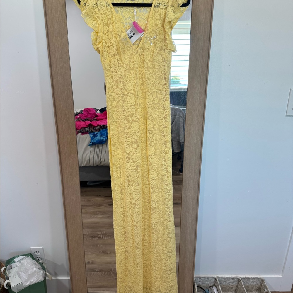 Yellow Lace Maxi Dress